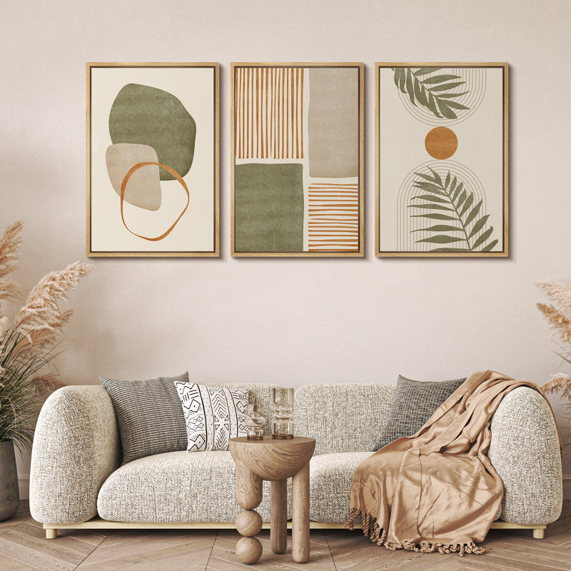 IDEA4WALL Mid Century Modern Boho Organic Tropical Leaf